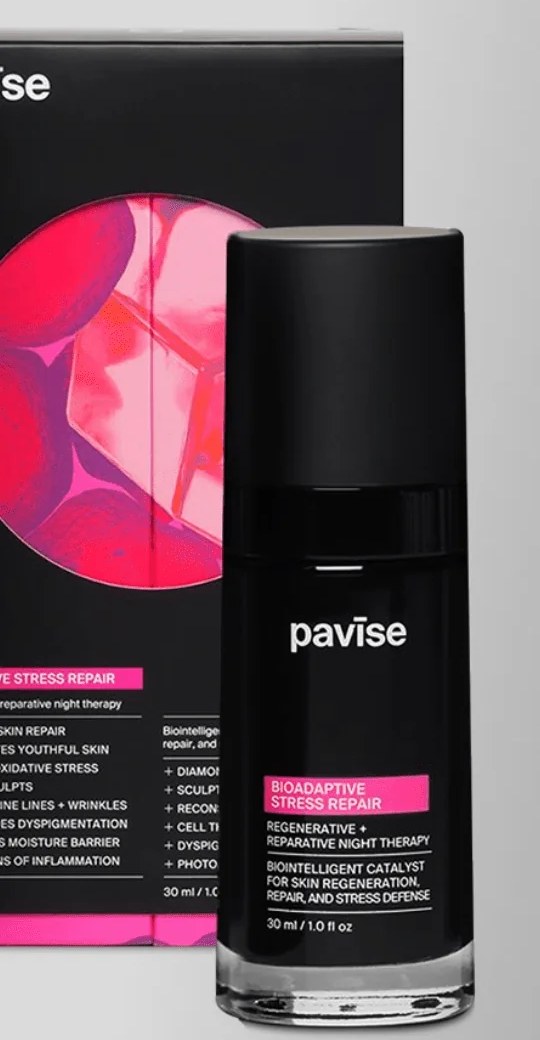 Pavise Bioadaptive Stress Repair bottle and box